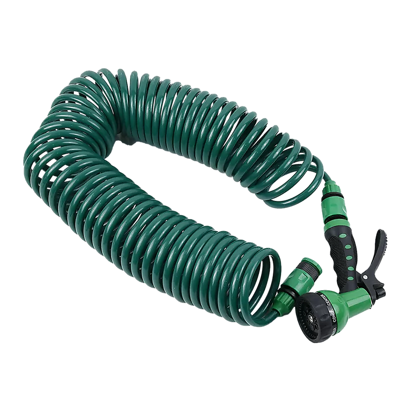30M Garden Hose Heavy-Duty Coiled Spiral Car Washing Cleaning Water Hose Garden