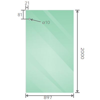 120x90cm Frameless Glass Sliding Corner Shower with Black Rail and Hardware