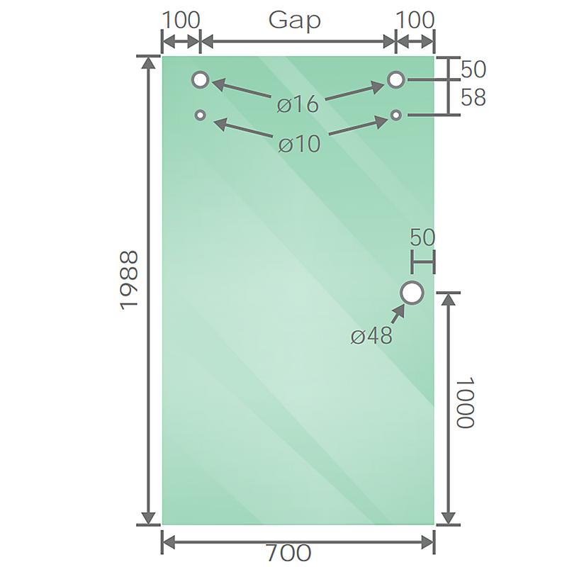 130x90cm Frameless Glass Sliding Corner Shower with Black Rail and Hardware