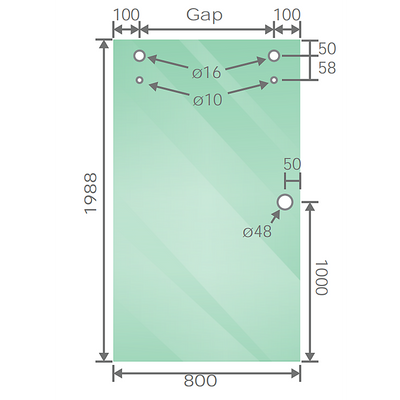 150x90cm Frameless Glass Sliding Corner Shower with Black Rail and Hardware