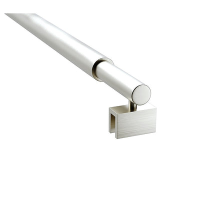 80cm Reeded Single Shower Glass Screen with Nickel U-brackets & Round Pole