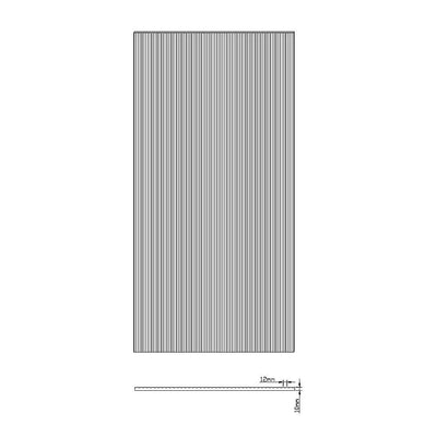 90cm Reeded Single Shower Glass Screen with Chrome Wall Channel