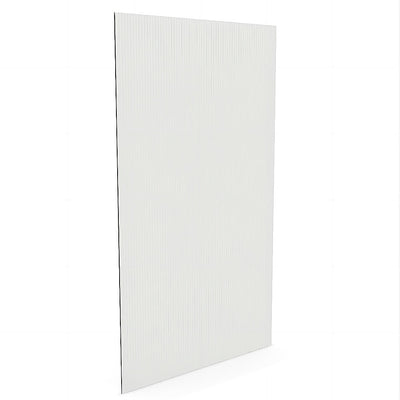 90cm Reeded Single Shower Glass Screen with Nickel Wall & Floor Channel