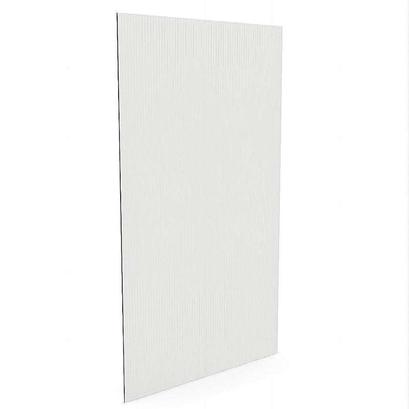 120cm Reeded Single Shower Glass Screen with Chrome Wall & Floor Channel