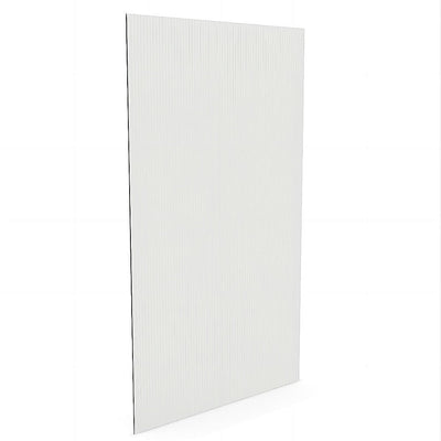 120cm Reeded Single Shower Glass Screen with Nickel Wall Channel