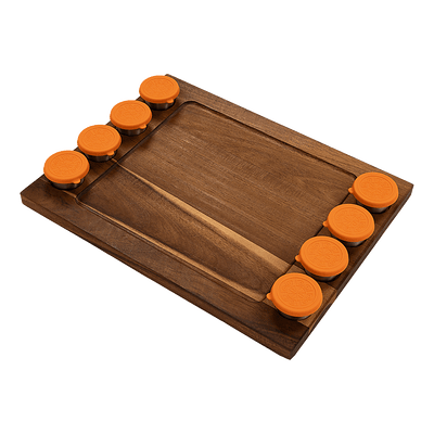 Serving Tray Double Sided Charcuterie Board 8 Sauce Cups Gift