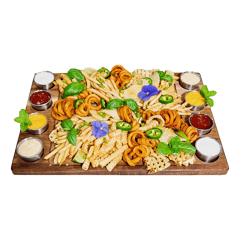 Serving Tray Double Sided Charcuterie Board 8 Sauce Cups Gift