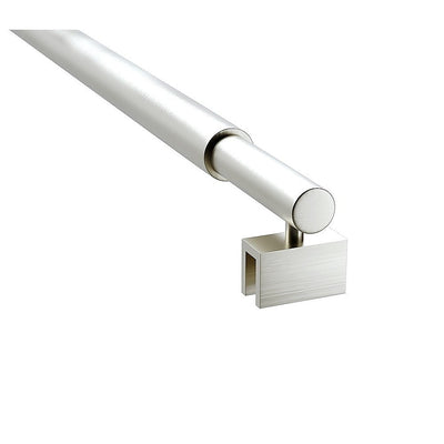 90x200cm Glass Shower Screen with Nickel U-brackets & Round Pole