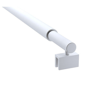 90x210cm Glass Shower Screen with White F-brackets & Round Pole