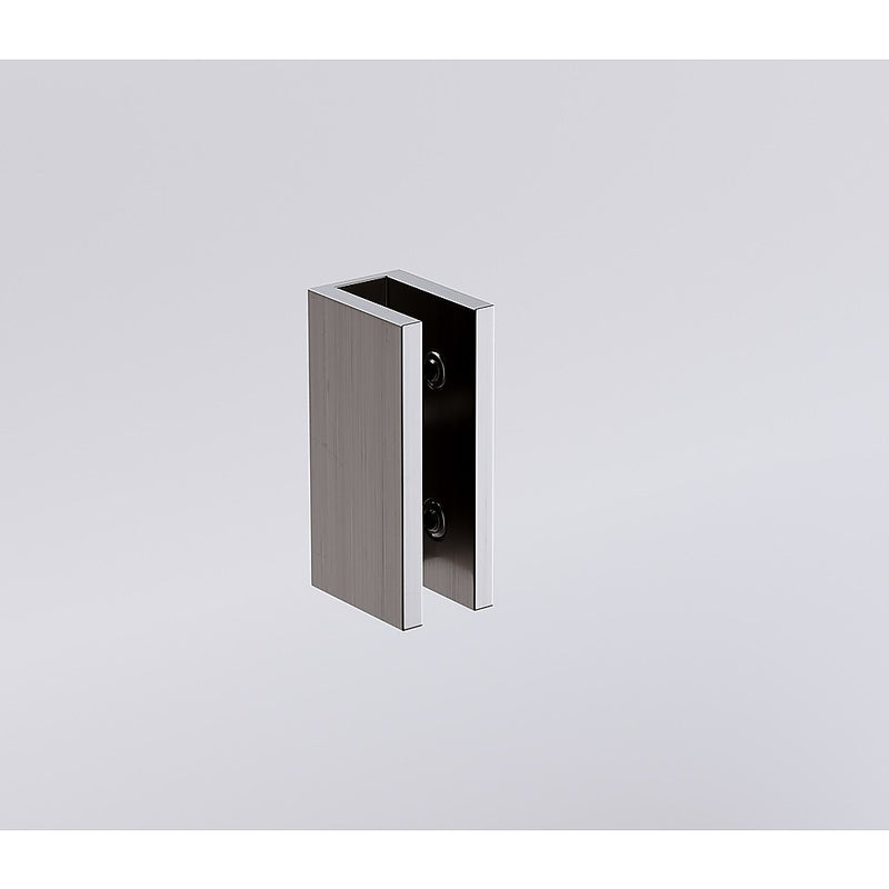 100x200cm Glass Shower Screen with Gunmetal U-brackets & Square Pole