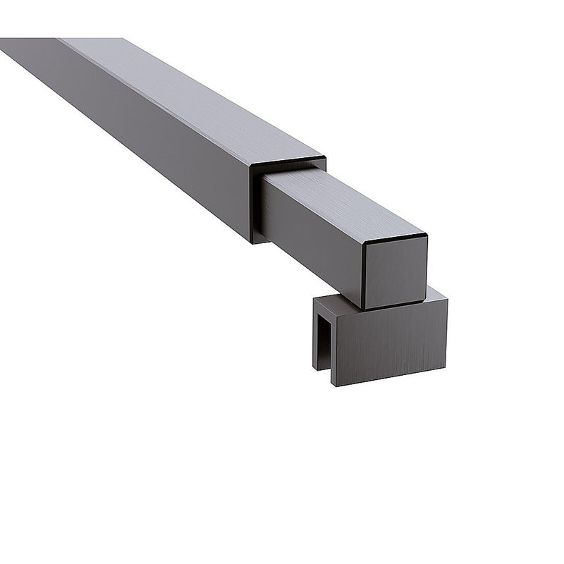 120x200cm Glass Shower Screen with Gunmetal F-brackets & Square Pole
