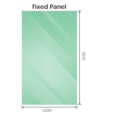 120x210cm Single Shower Glass Screen with Nickel Wall U-Brackets