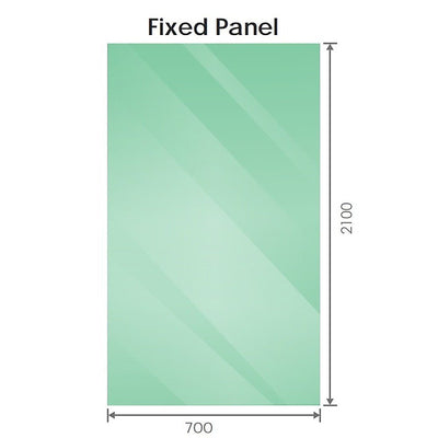 70x210cm Single Shower Glass Screen with Gold Wall & Floor Channel