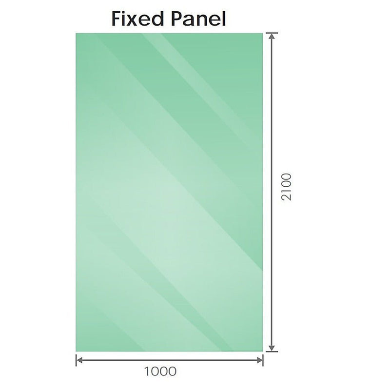 100x210cm Single Shower Glass Screen with Chrome Wall Channel