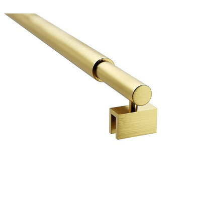 120x210cm Single Shower Glass Screen with Gold Wall Channel & Round Pole