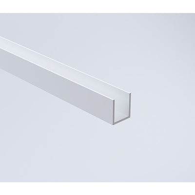 120x210cm Single Shower Glass Screen with White Wall Channel & Square Pole