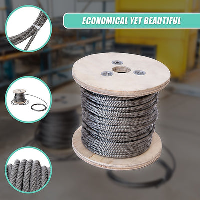 50m Stainless Steel Wire Rope Cable 5mm 316 A4 7x7 Balustrade Fence