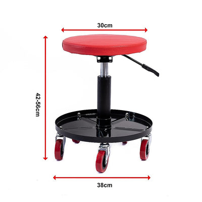 Rolling Shop Stool Mechanics Garage Stool Adjustable Work Seat Creeper