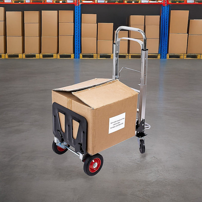 Hand Truck 2 in 1 Folding Dolly Cart 180kg Capacity Heavy Duty Aluminium