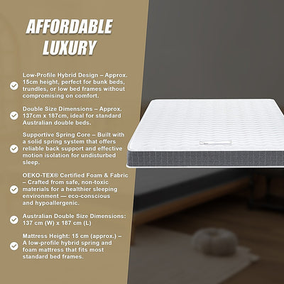 PALERMO Double Mattress OEKO-TEX foam CertiPUR-US certified