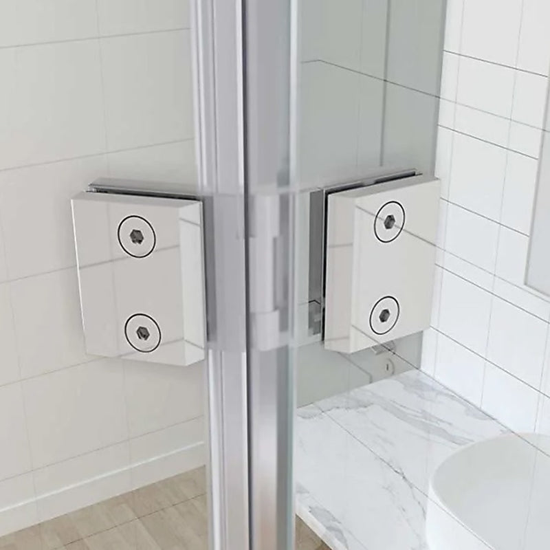 180 Degree Brass Glass-to-Glass Shower Door Hinge in White