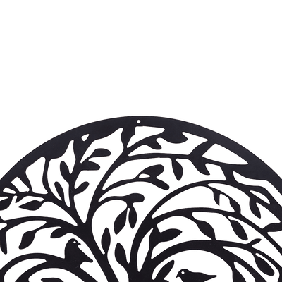 60cm Tree of Life & Birds Round Metal Wall Garden Art Sculpture