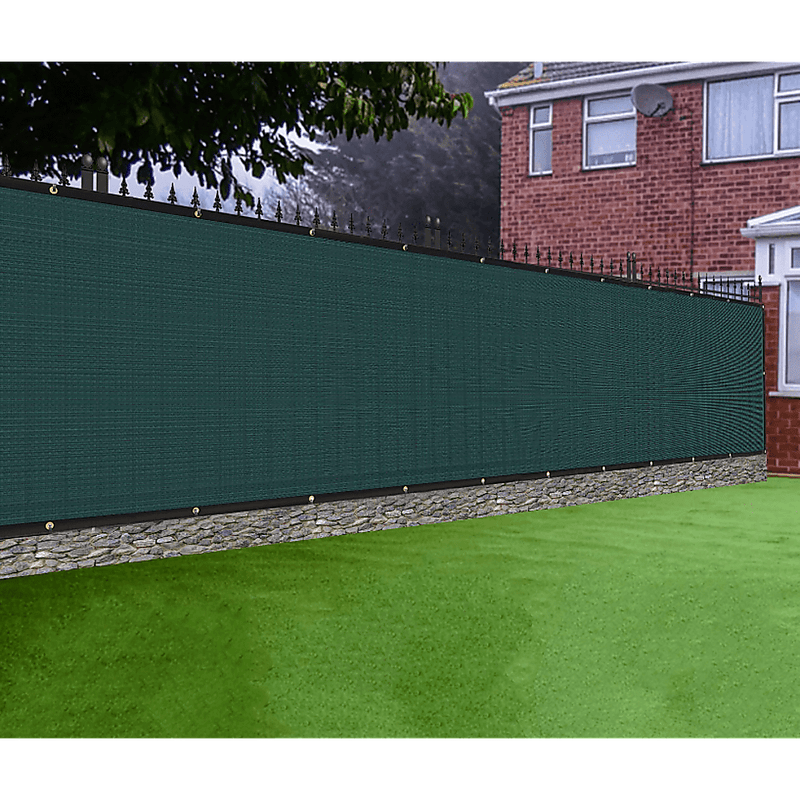 15m x 2m Fence Windscreen Privacy Screen Shade Cover Dark Green Fabric Mesh Garden