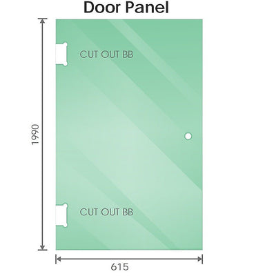 90cm Frameless Diamond Shower Screen with Black Brackets and SS Hinges, Round Handle