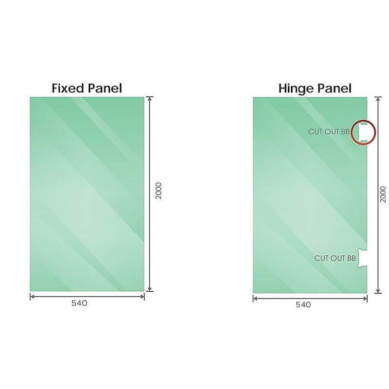100cm Frameless Diamond Shower Screen with Chrome Channels and SS Hinges & Round Handle