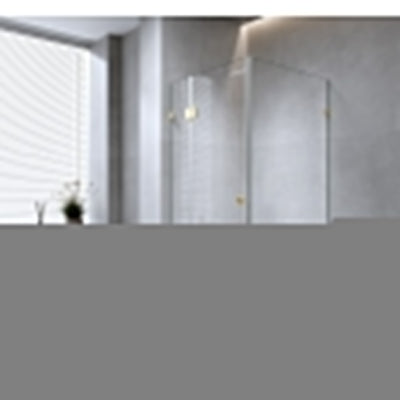 100x100cm Corner Frameless Shower Screen with White Brackets and SS Hinges