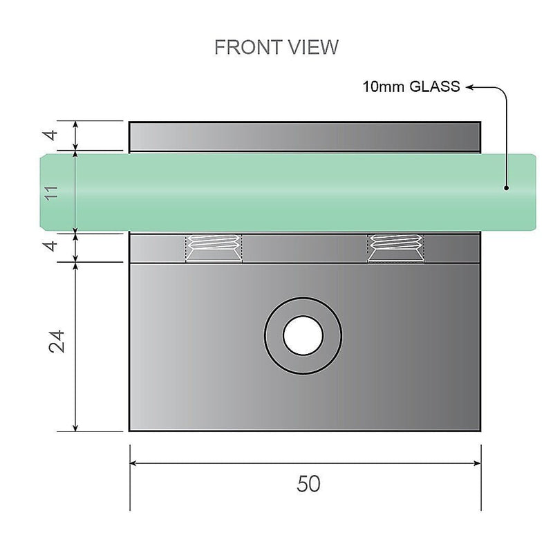 90cm Wall to Wall Frameless Shower Screen with White Brackets and SS Hinges, Round Handle