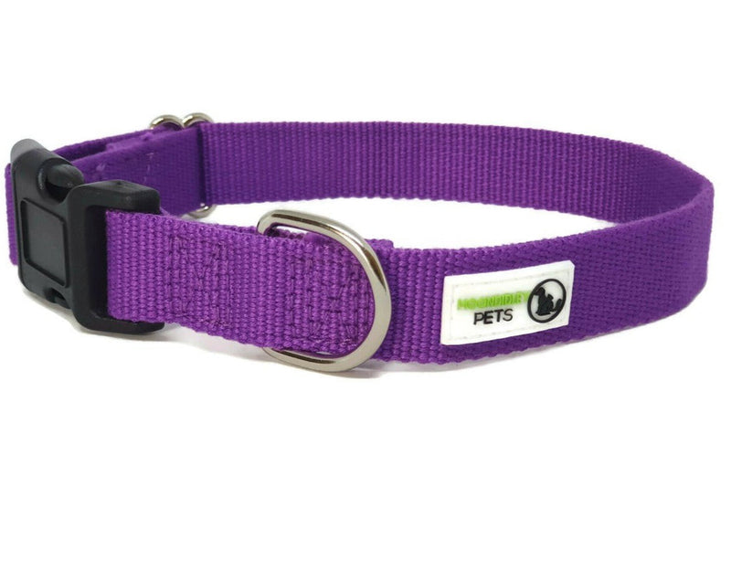 100% Pure Bamboo Fibre Dog Collar Plastic Buckle - Moondidley Pets Small Purple