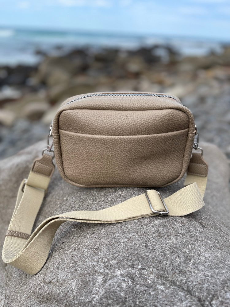 Vegan PU Leather Melbourne Crossbody - Taupe