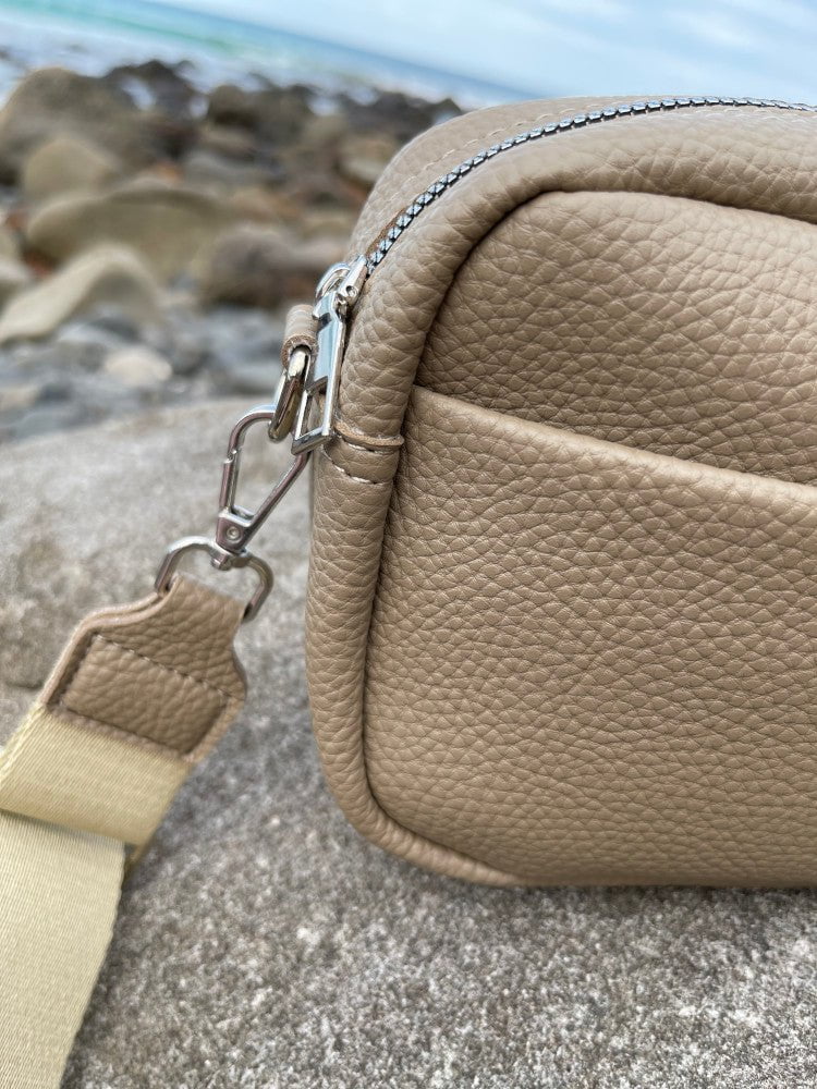 Vegan PU Leather Melbourne Crossbody - Taupe