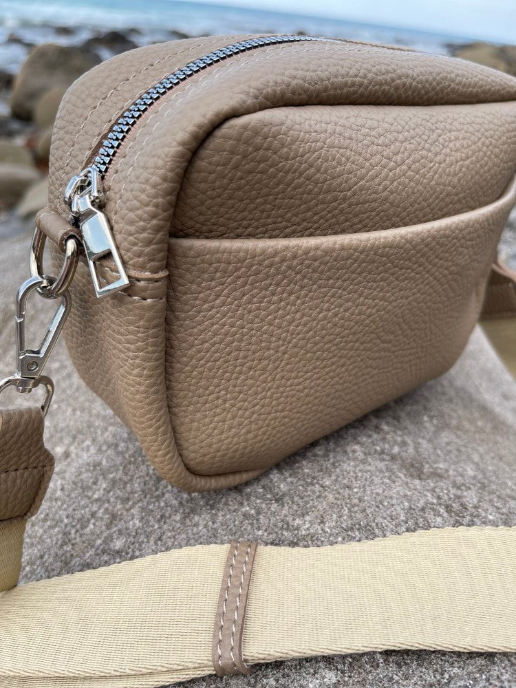 Vegan PU Leather Melbourne Crossbody - Taupe