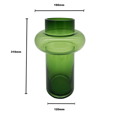 Bamboo Glass Vase - Green L