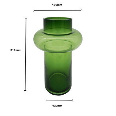 Bamboo Glass Vase - Green L