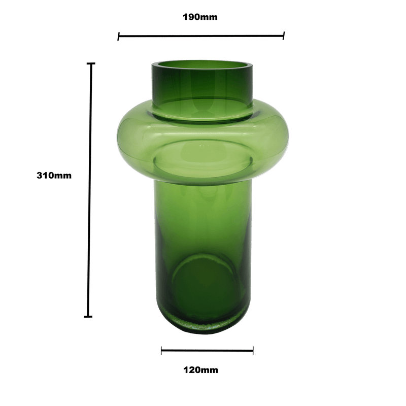 Bamboo Glass Vase - Green L