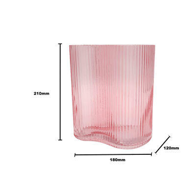 Suzhou Curved Vase Small Pink