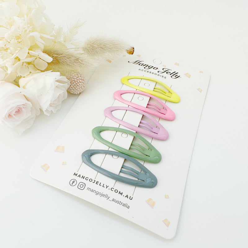 MANGO JELLY Butter Cream Hair Clips Collection - Candy Oval - Twin Pack