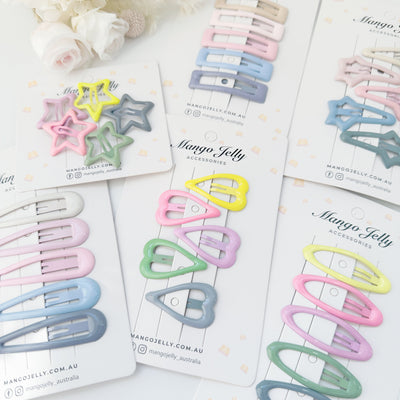 MANGO JELLY Butter Cream Hair Clips Collection - Candy Oval - Twin Pack