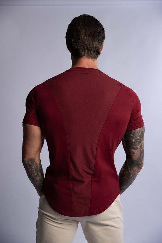 HARD HITTERS RAGLAN CREW TEE BURGUNDY MEDIUM