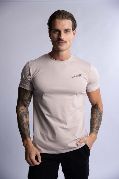 HARD HITTERS SLIM FIT COTTON TEE TAUPE MEDIUM