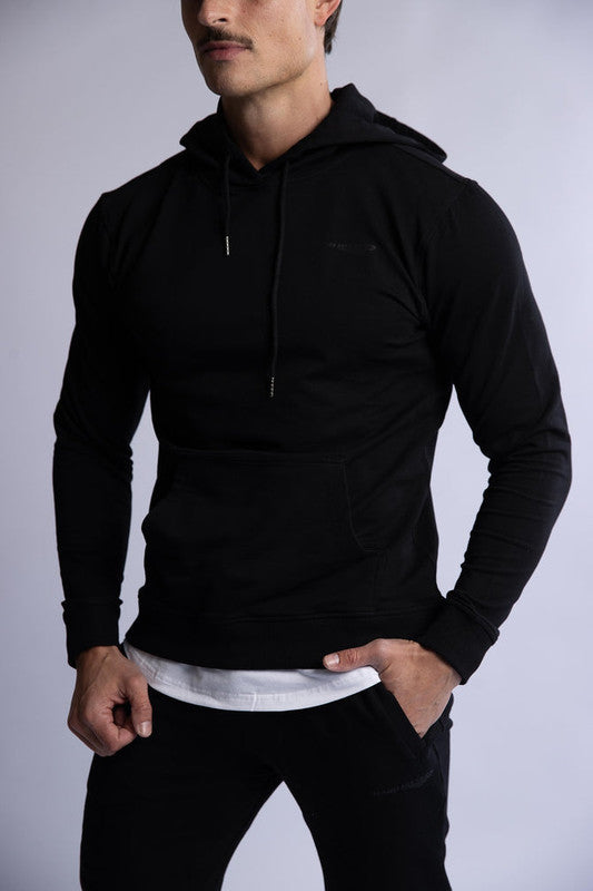 HARD HITTERS SLIM FIT TERRY HOODIE BLACK SMALL