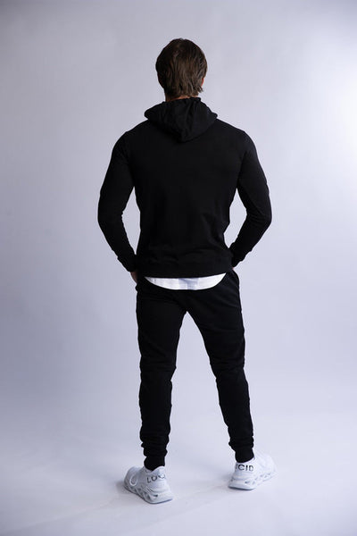 HARD HITTERS SLIM FIT TERRY HOODIE BLACK SMALL