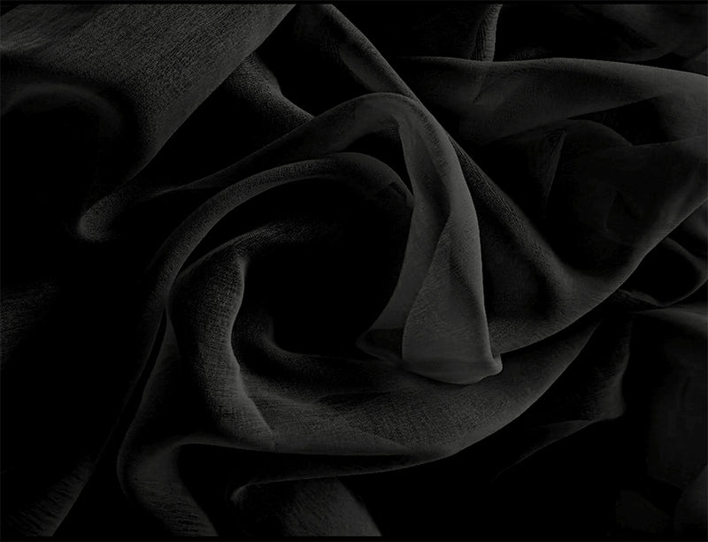 2 Long drop Sheer Voile Curtains 588cm wide 270cm Drop +Hooks Pinch Pleat  Black