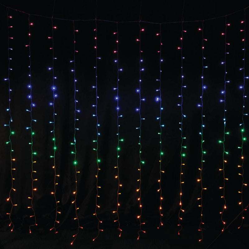 LED Curtain Lights Rainbow Color available in 2 sizes - 3.6 meter