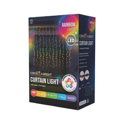 LED Curtain Lights Rainbow Color available in 2 sizes - 3.6 meter