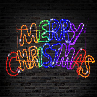 LED Merry Christmas Ropelight Rainbow 100cm