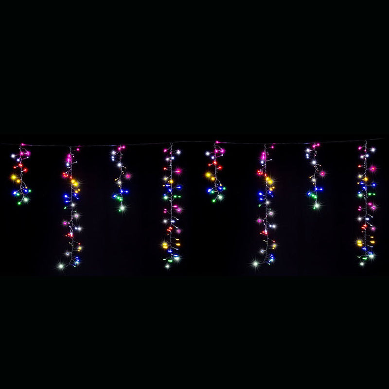 LED Dancing Cluster Icicles 9m Available in 2 Options - Multicolor (6 Colors)